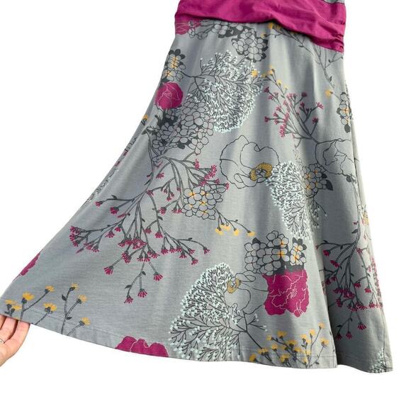 Patagonia‎ Margot Organic Cotton Dress in Grey Pink Floral Sleeveless, Small - Picture 7 of 12